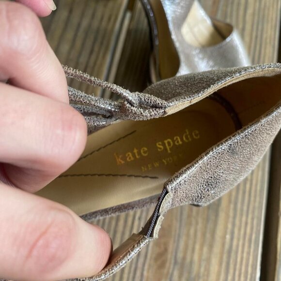 Kate Spade silver leather cut out heels - Picture 6 of 7